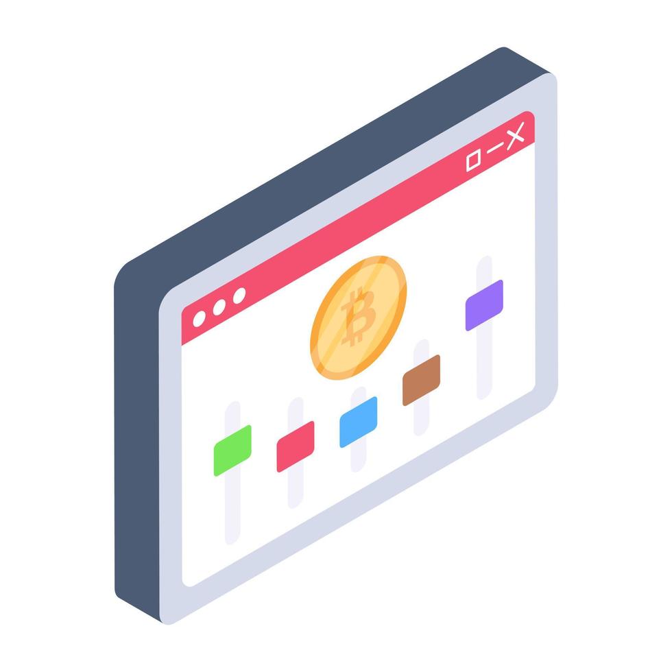 Bitcoin management 3d icon is up for premium use vector