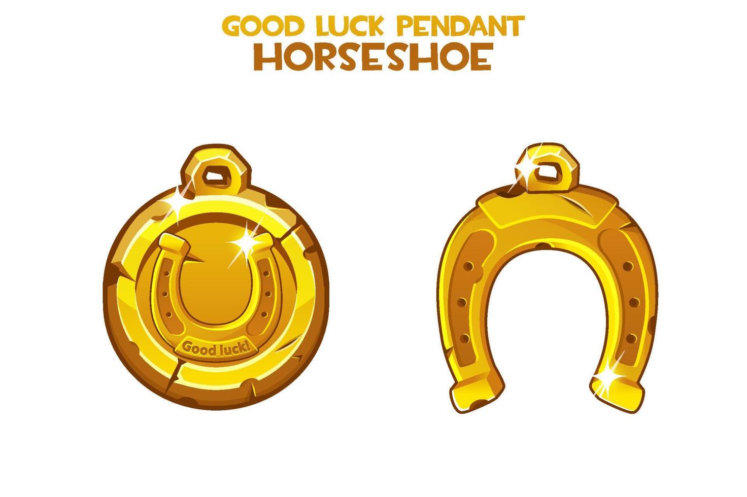 Horseshoe, good luck pendant vector