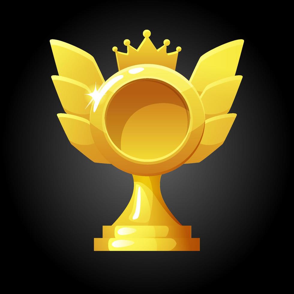 Vector gold award template for the game. Reward with a crown for the winner.