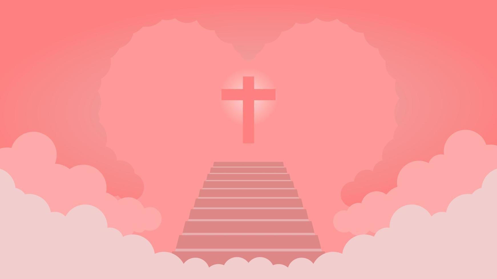 fondo cristiano con cruz. puede usar este activo para su contenido como feliz día de pascua, viernes santo, día de la ascensión, adoración, transmisión, presentación, transmisión y más. nube y luz. vector