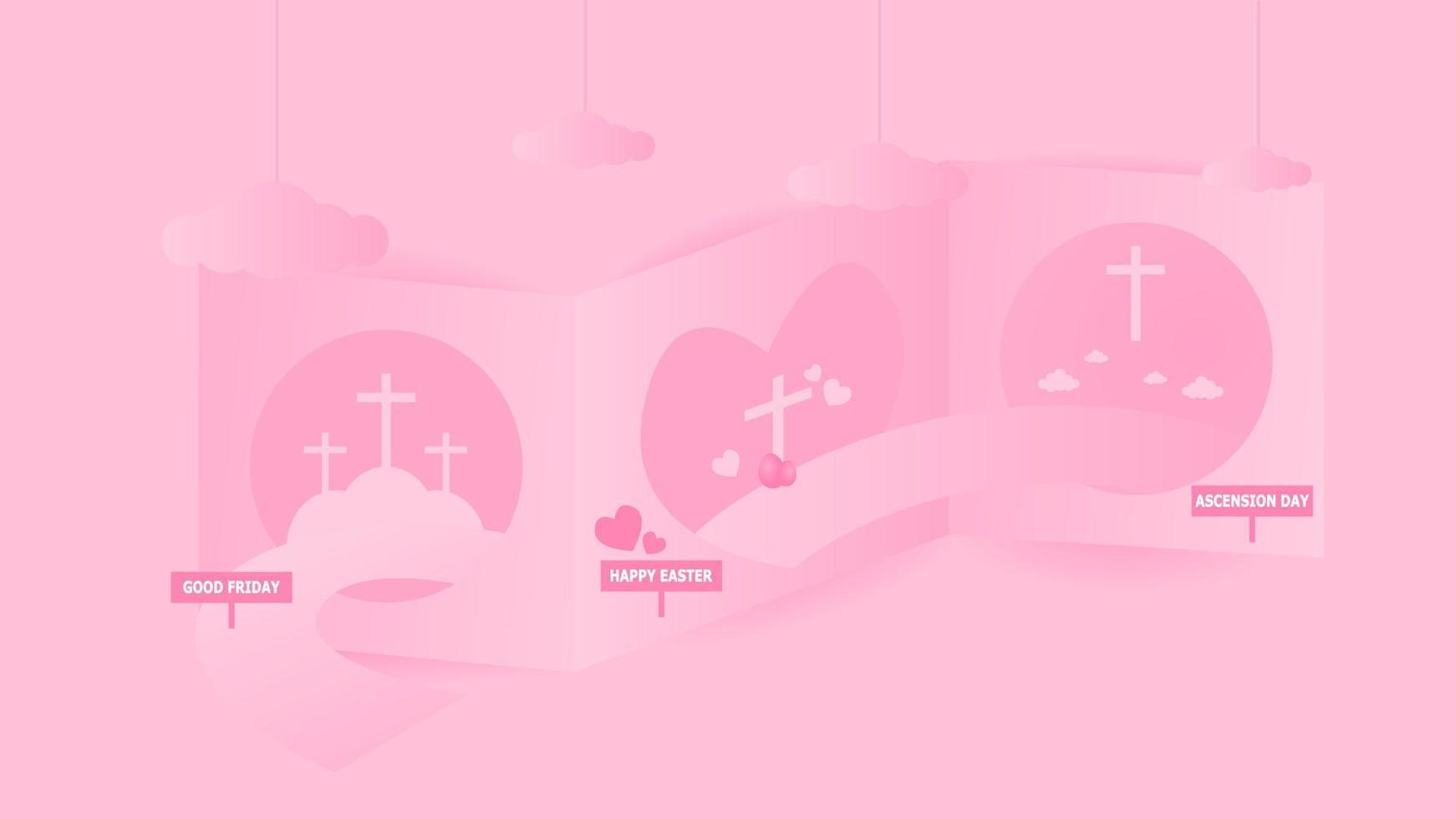 Christian Background with Cross. You can use this asset for your content like as Happy Easter Day, Good Friday, Ascension Day, worship, banner, card, streaming, presentation, broadcast and anymore. vector