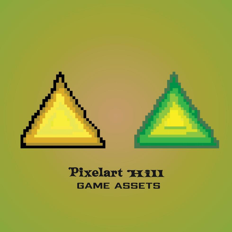 8 bit pixel ruby Hill for game assets and cross stitch patterns in vector illustrations Premium Vector