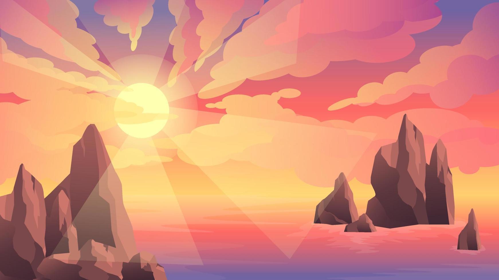 hermoso cielo vista paisaje vector ilustración