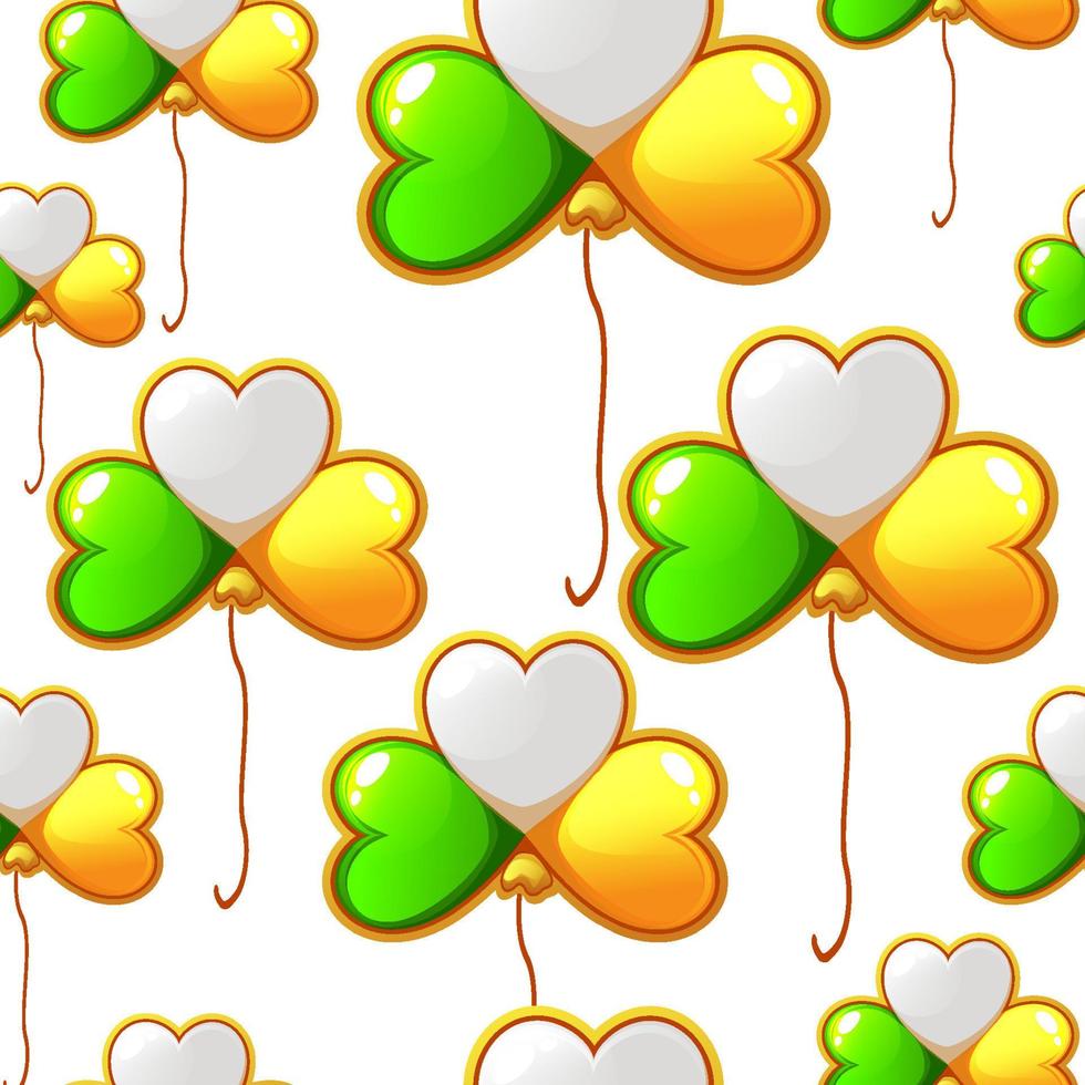 Seamless pattern of St. Patrick's Day clover shape balloons. vector