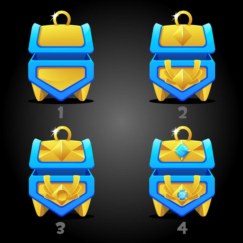 Blue treasure chests rating for games. 4 step rating vector
