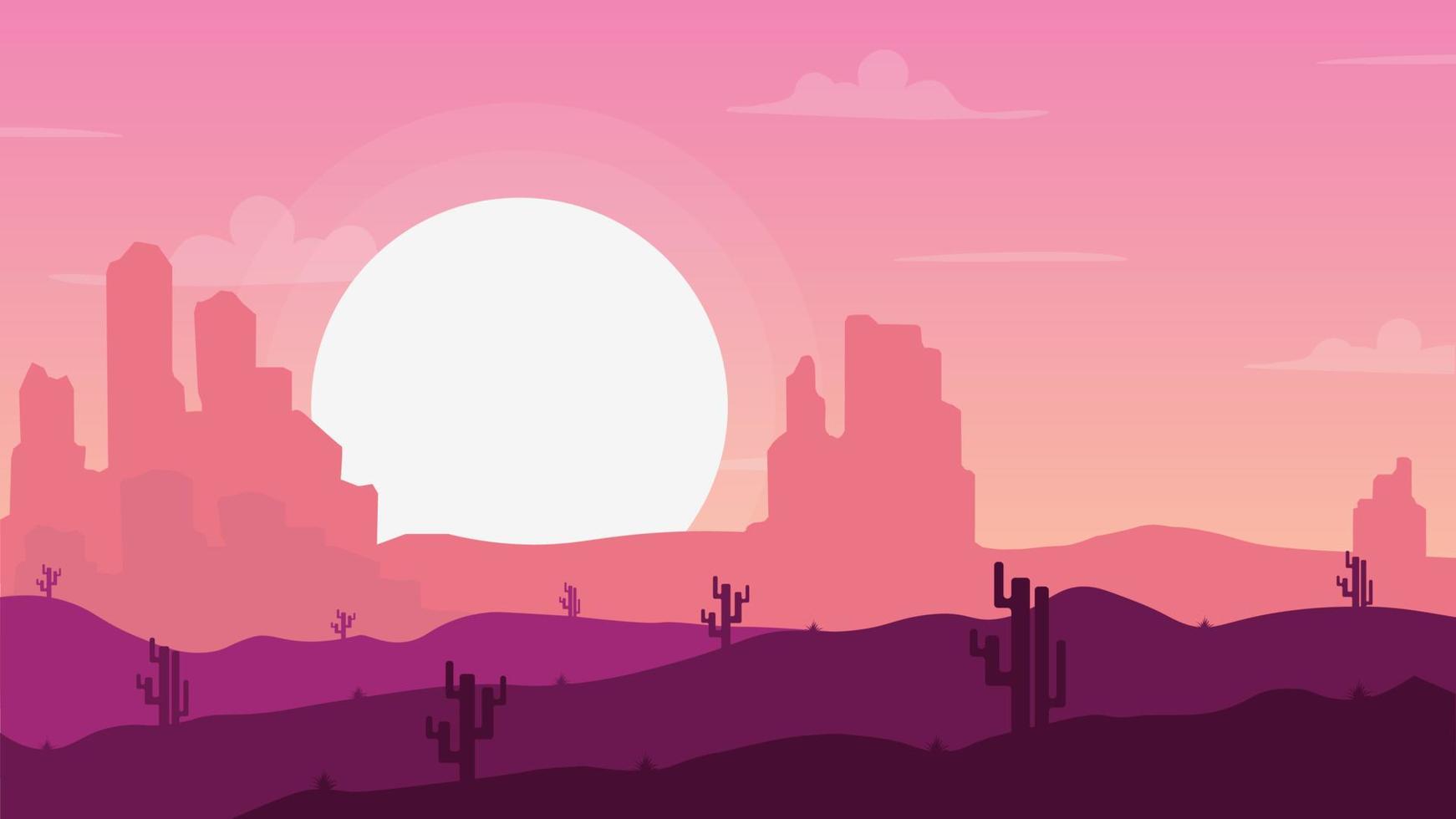 hermosa ilustración de vector de paisaje de acantilado púrpura