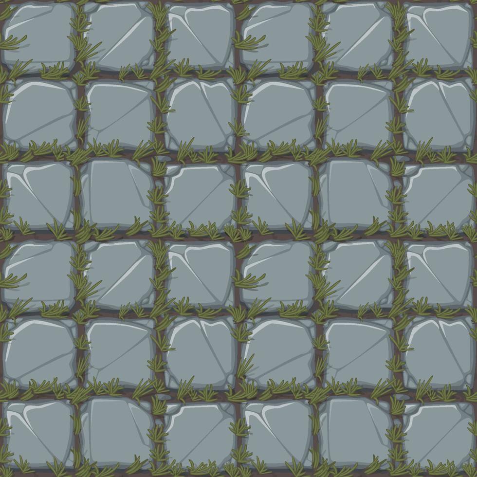 seamless stonework texture on grass, vector patteren