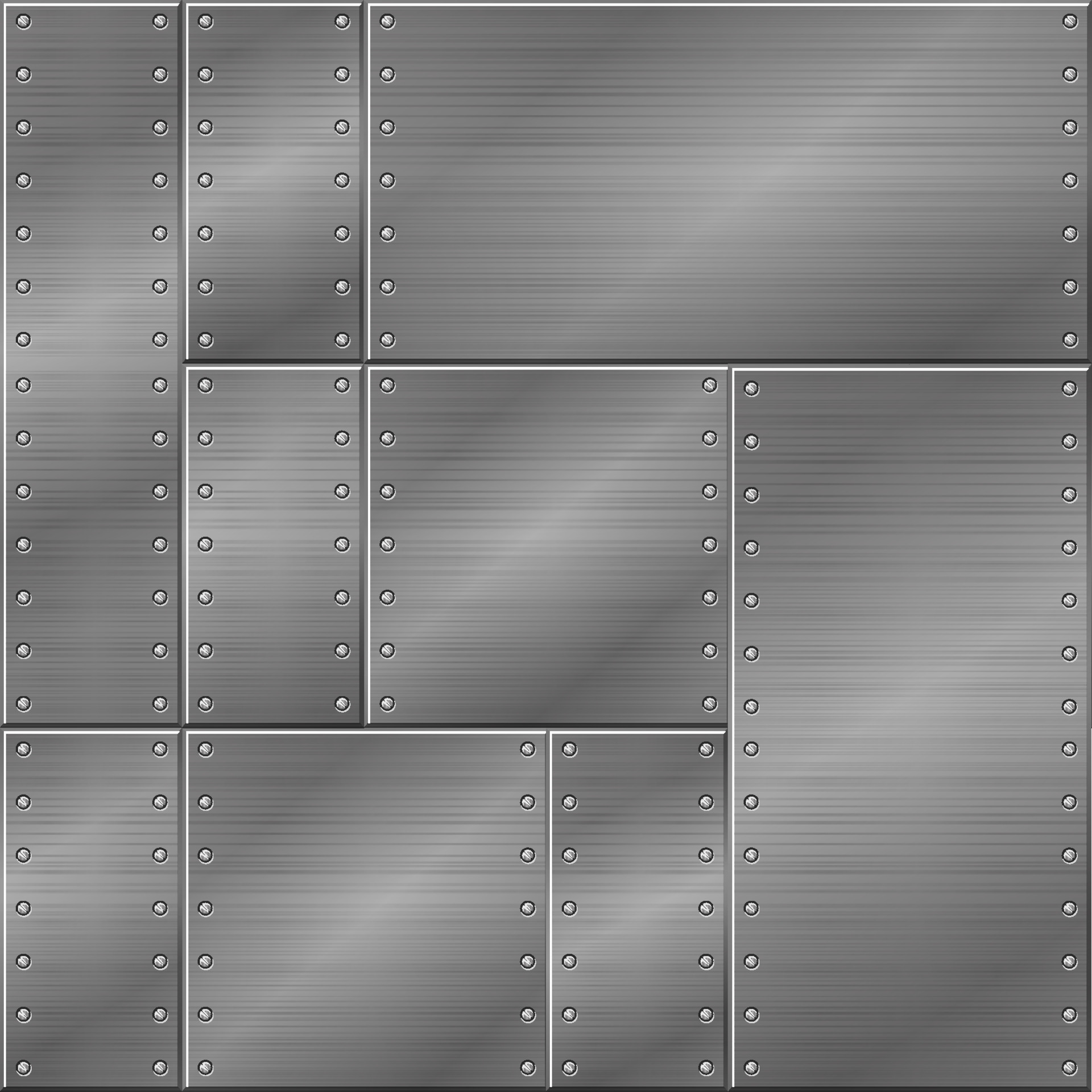 Seamless metal texture, iron plates for graphic design. Vector