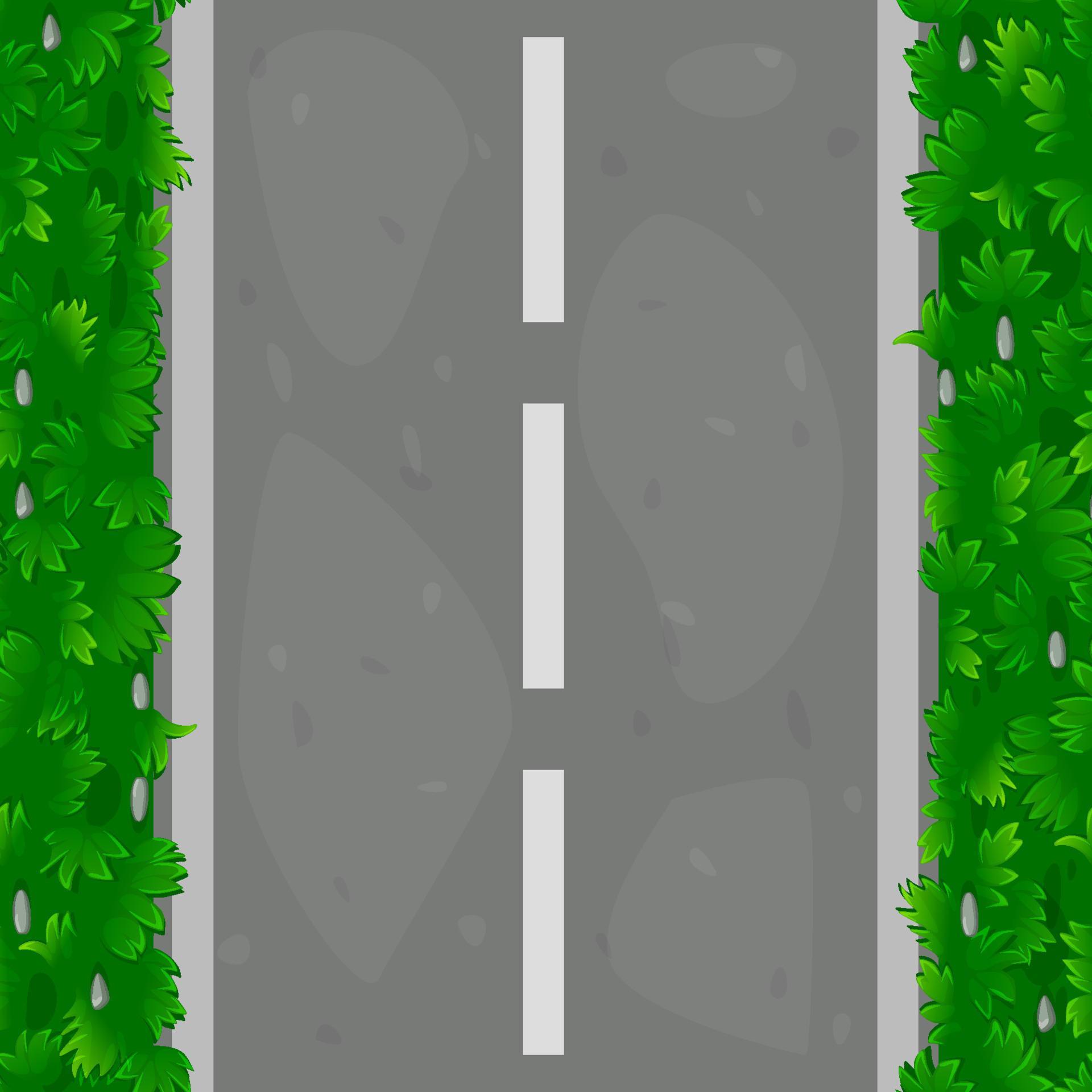 Seamless pattern of asphalt road with grass. Textured road paths along
