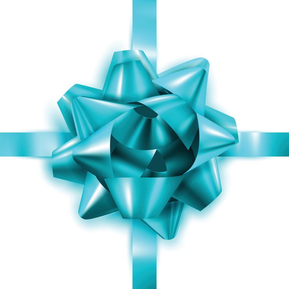 Gift Bow Decorate Box Christmas Present Vector