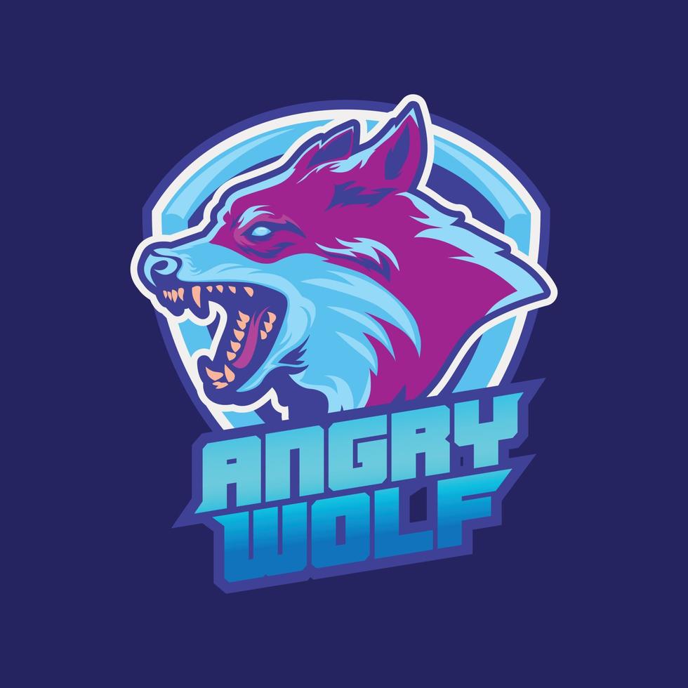 e-sport logo wolf vector