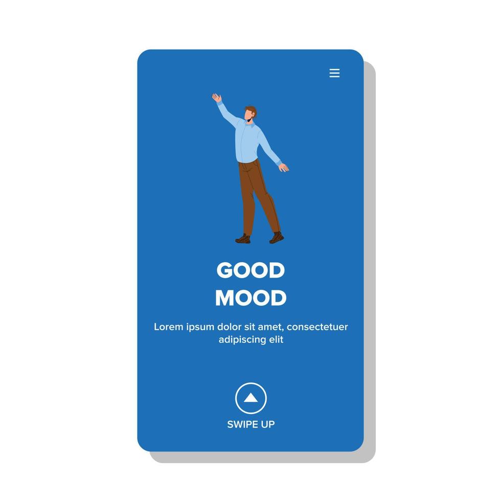 Good Mood Businessman Enjoying Or Dancing Vector