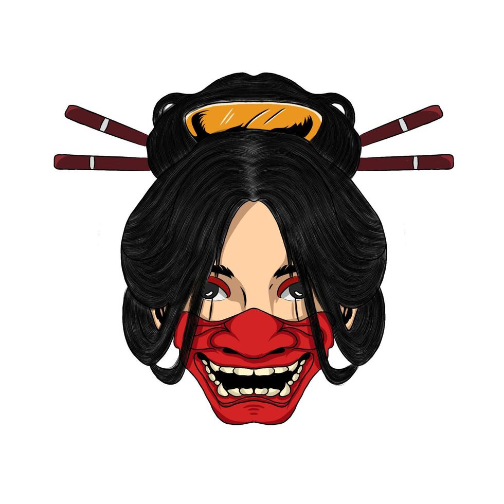 ilustración vectorial gráfico de geisha vector