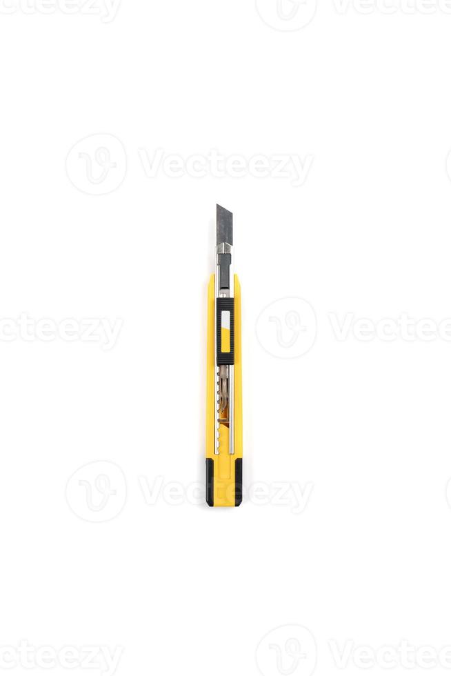 Isolated yellow smart cutter normal size on white background. Clipping path. photo