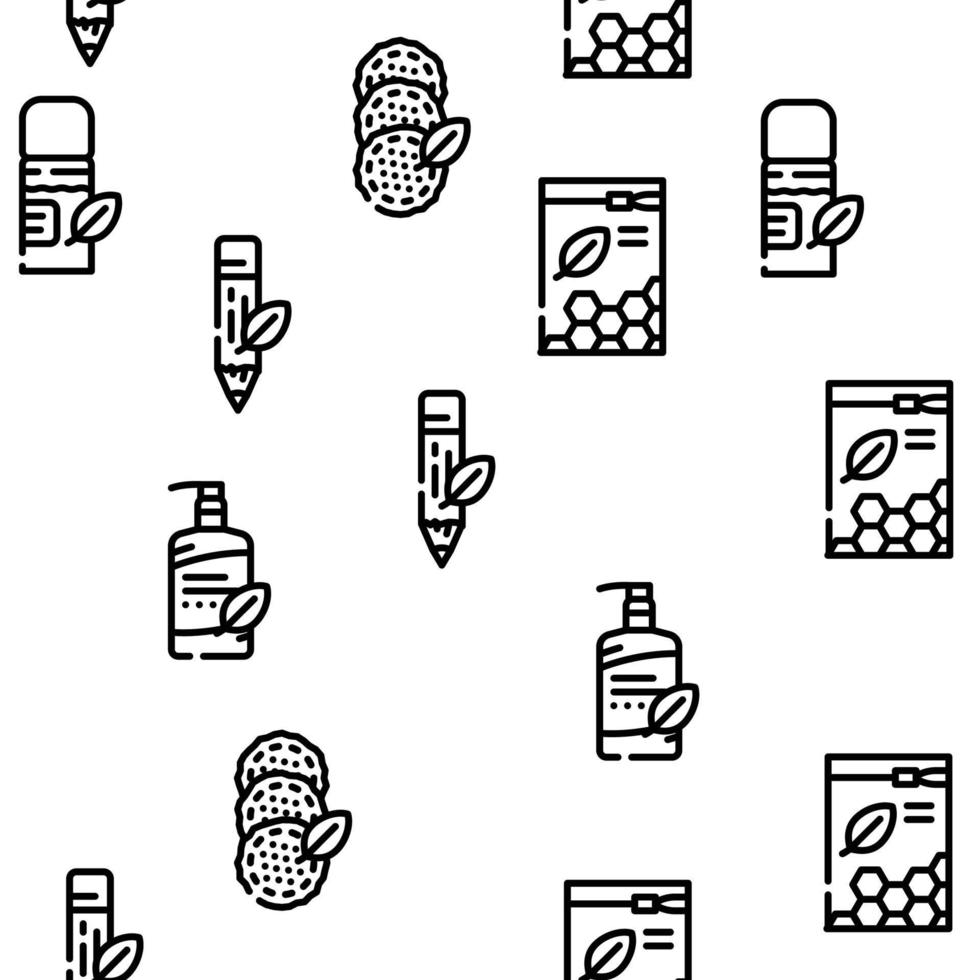 Organic Cosmetics Vector Seamless Pattern