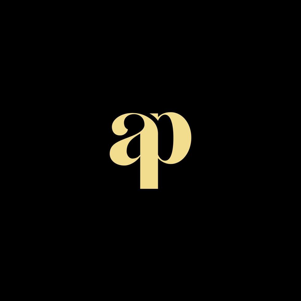 AP initial logo best for beauty and fashion in bold feminine concept vector