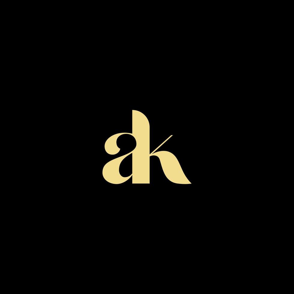 ak logotipo inicial mejor para la belleza y la moda en un concepto femenino audaz vector