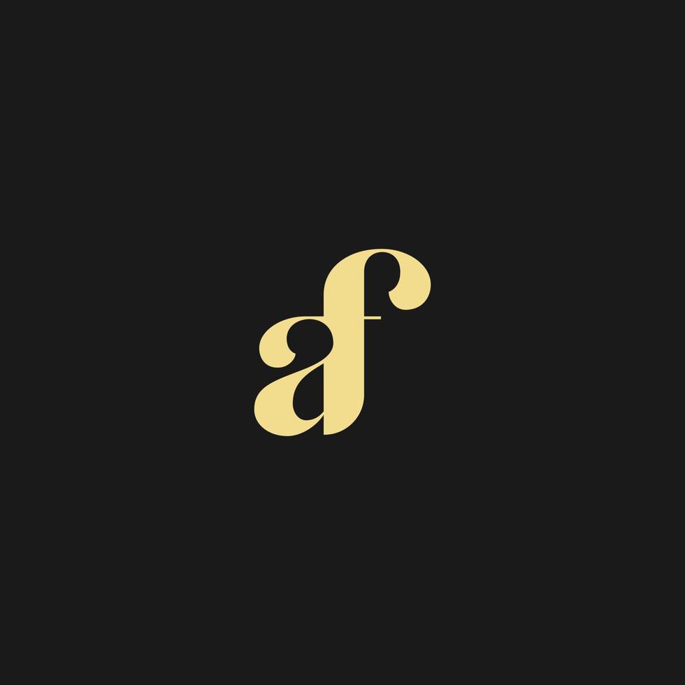 AF initial logo best for beauty and fashion in bold feminine concept vector