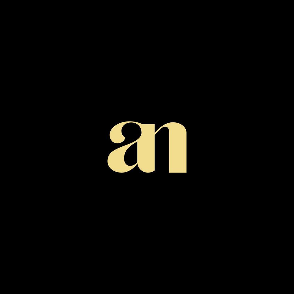 AN initial logo best for beauty and fashion in bold feminine concept vector