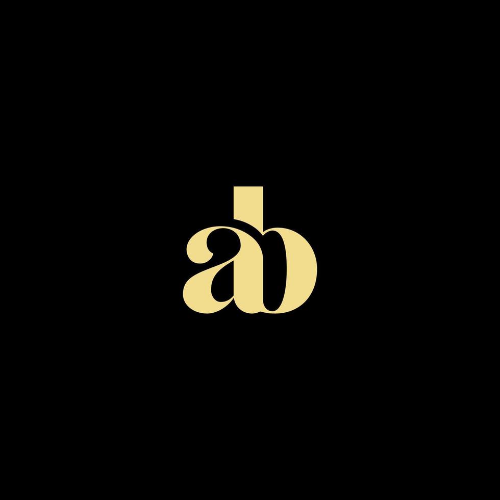 AB initial logo best for beauty and fashion in bold feminine concept vector