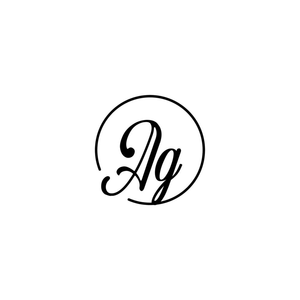 AG circle initial logo best for beauty and fashion in bold feminine concept vector