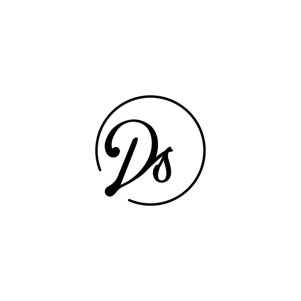 DS circle initial logo best for beauty and fashion in bold feminine concept vector