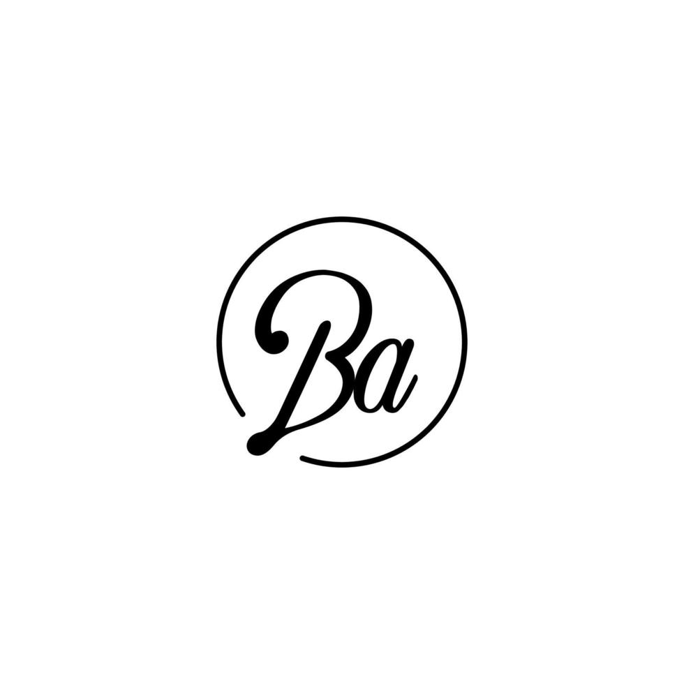 logotipo inicial del círculo ba mejor para la belleza y la moda en un concepto femenino audaz vector