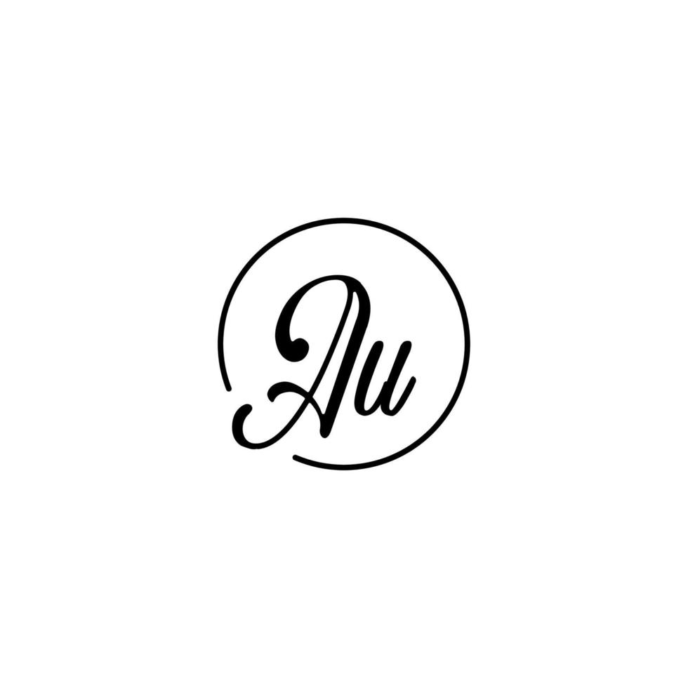 AU circle initial logo best for beauty and fashion in bold feminine concept vector