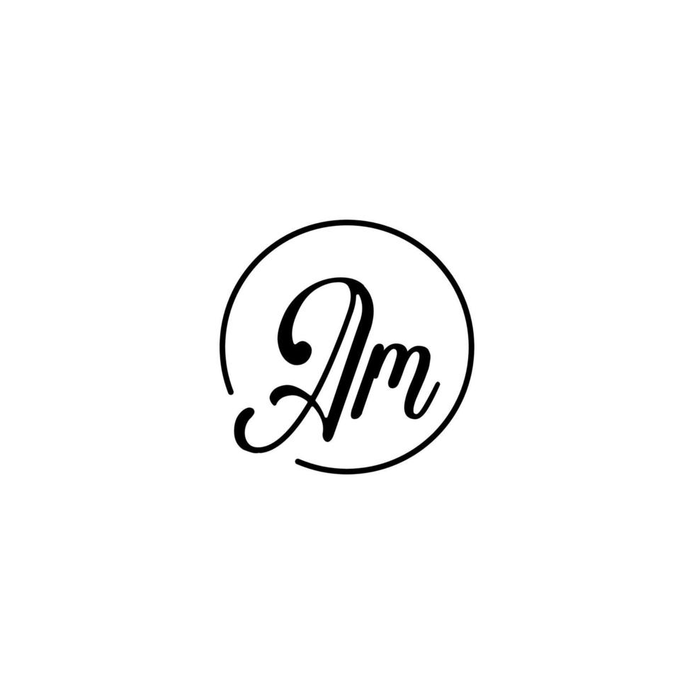 AM circle initial logo best for beauty and fashion in bold feminine concept vector