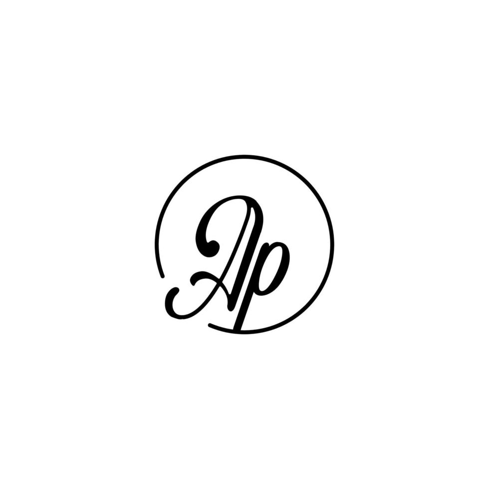 AP circle initial logo best for beauty and fashion in bold feminine concept vector