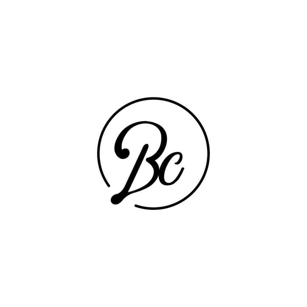 logotipo inicial del círculo bc mejor para la belleza y la moda en un concepto femenino audaz vector