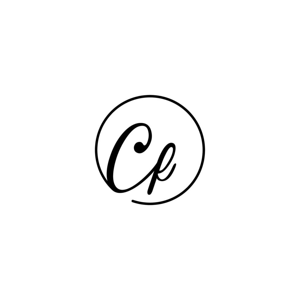 CF circle initial logo best for beauty and fashion in bold feminine concept vector