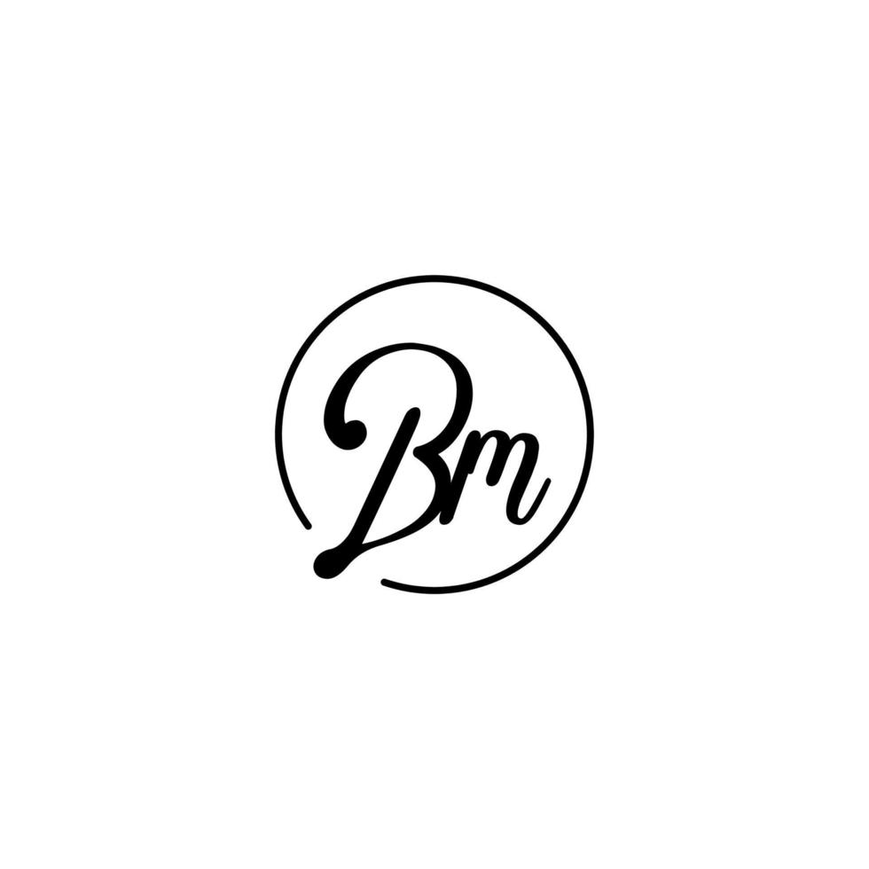 BM circle initial logo best for beauty and fashion in bold feminine concept vector