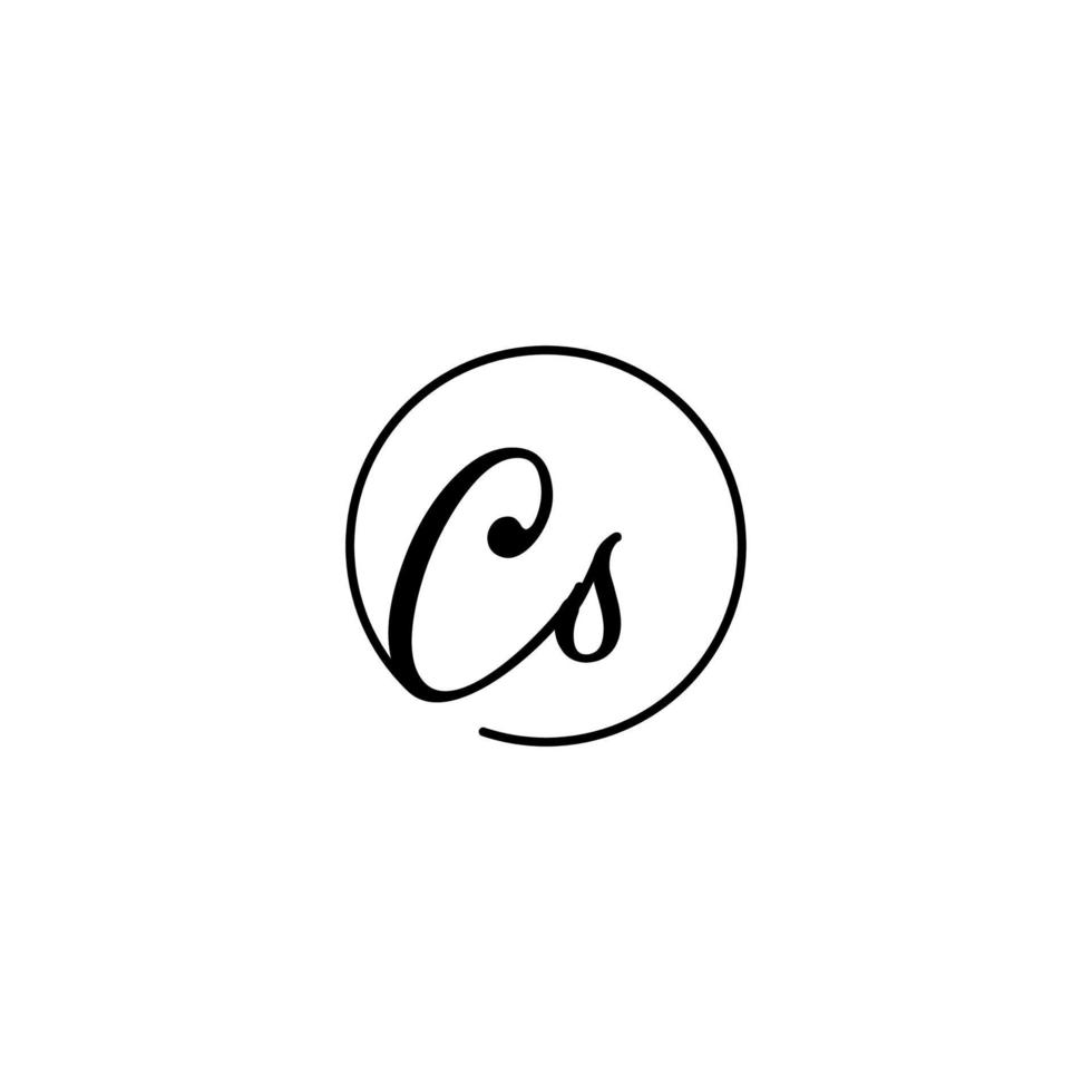 logotipo inicial del círculo cs mejor para la belleza y la moda en un concepto femenino audaz vector