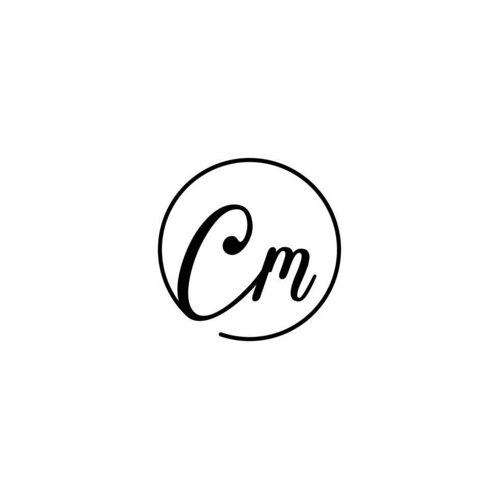 CM circle initial logo best for beauty and fashion in bold feminine concept vector