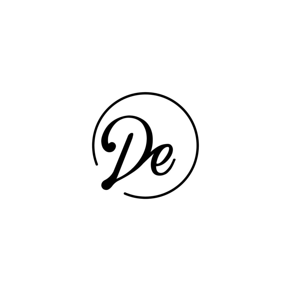 DE circle initial logo best for beauty and fashion in bold feminine concept vector