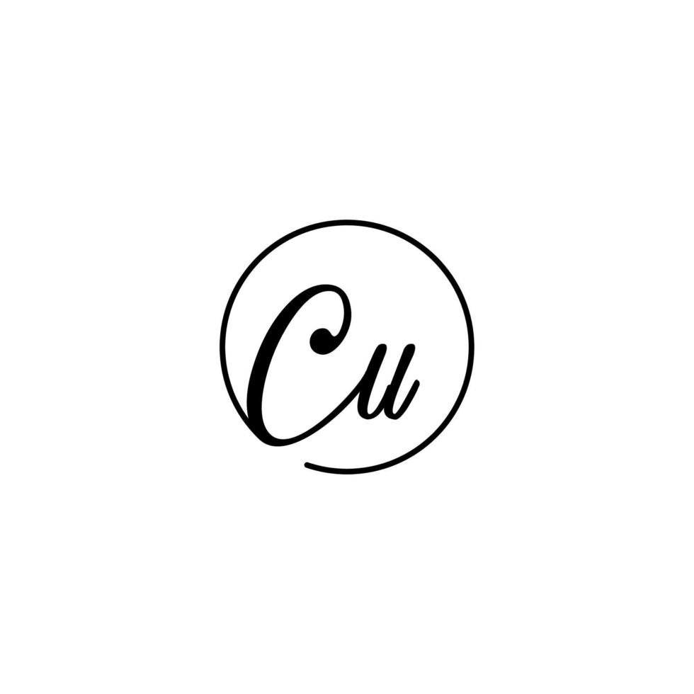 CU circle initial logo best for beauty and fashion in bold feminine concept vector