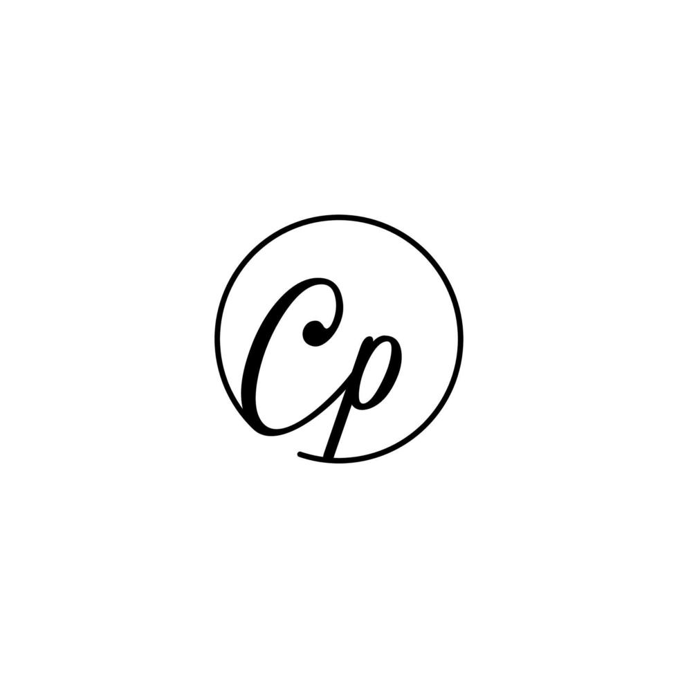 CP circle initial logo best for beauty and fashion in bold feminine concept vector