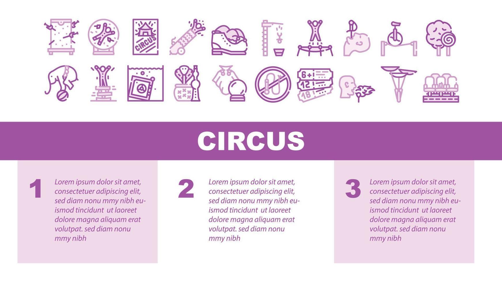 vector de encabezado de aterrizaje de entretenimiento de circo