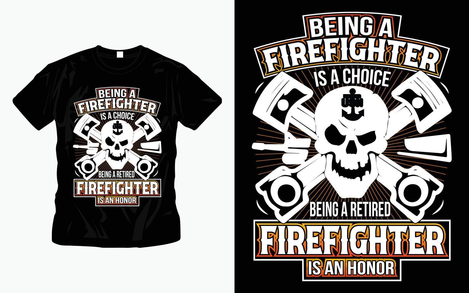 Firefighter T-shirt Design vector