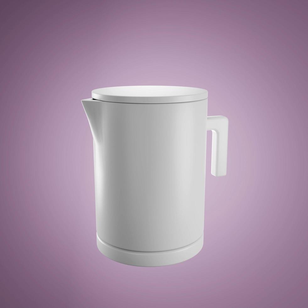 Minimal household electric kettle boiler pot 3D render illustration photo