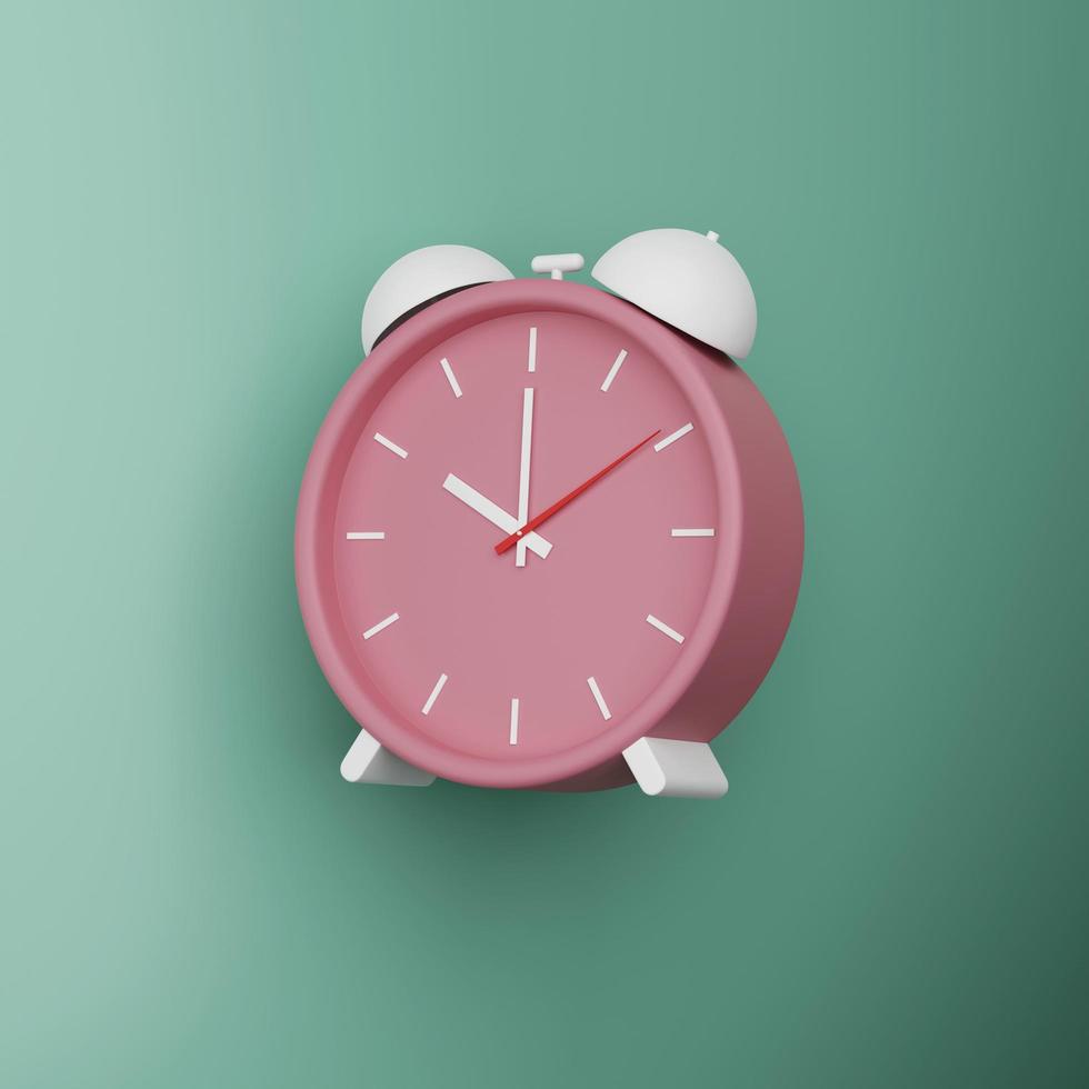 Simple alarm clock icon 3D render illustration photo