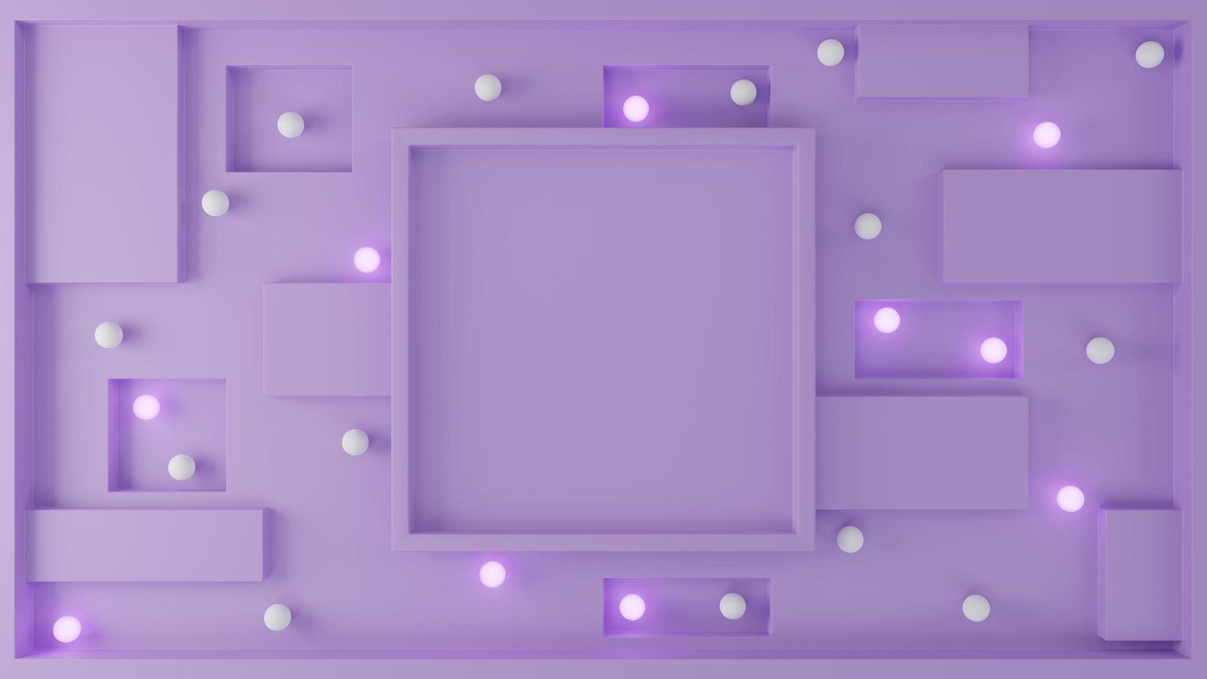 Empty abstract frame with glowing geometry object 3D render illustration photo