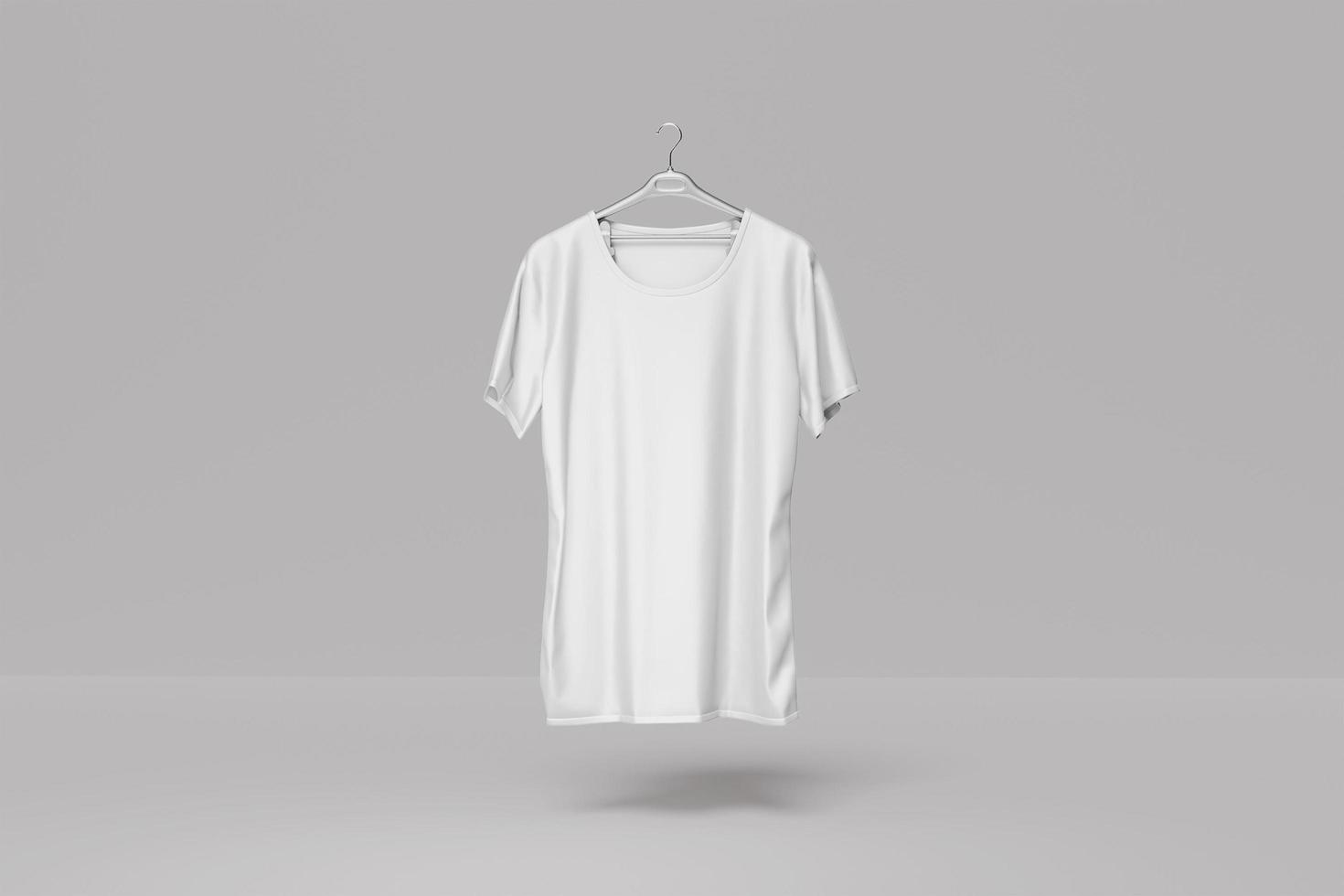 Blank white T-shirt used as design template. 3d render photo