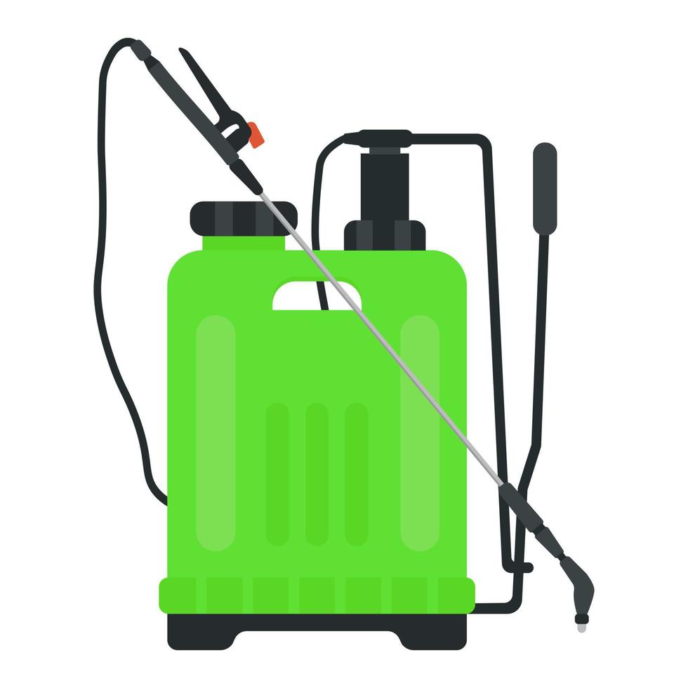Sprayer for pesticides and fertilizers. Garden tools. Vector illustration.