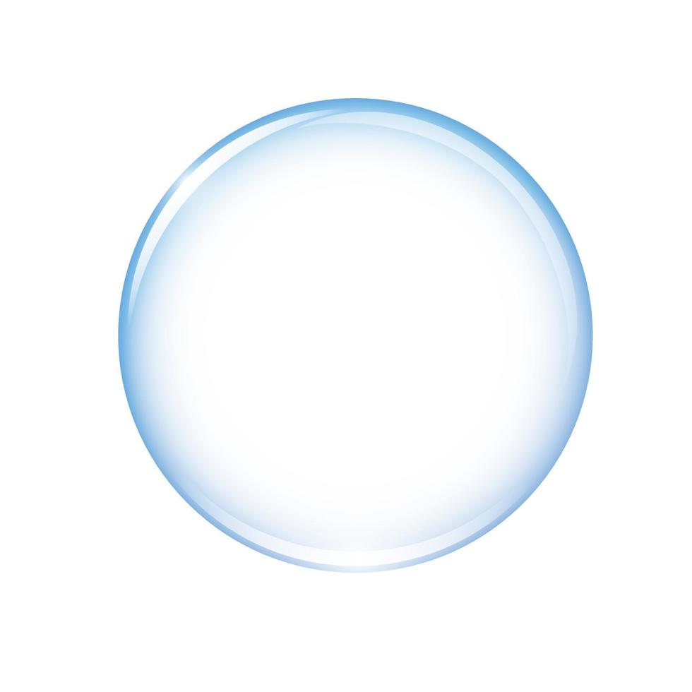 White shiny bubble, balloon. Vector illustration.