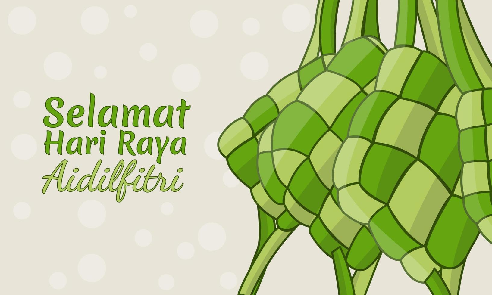 Hand drawn traditional illustration of Eid greeting Ketupat, perfect for greetings vector