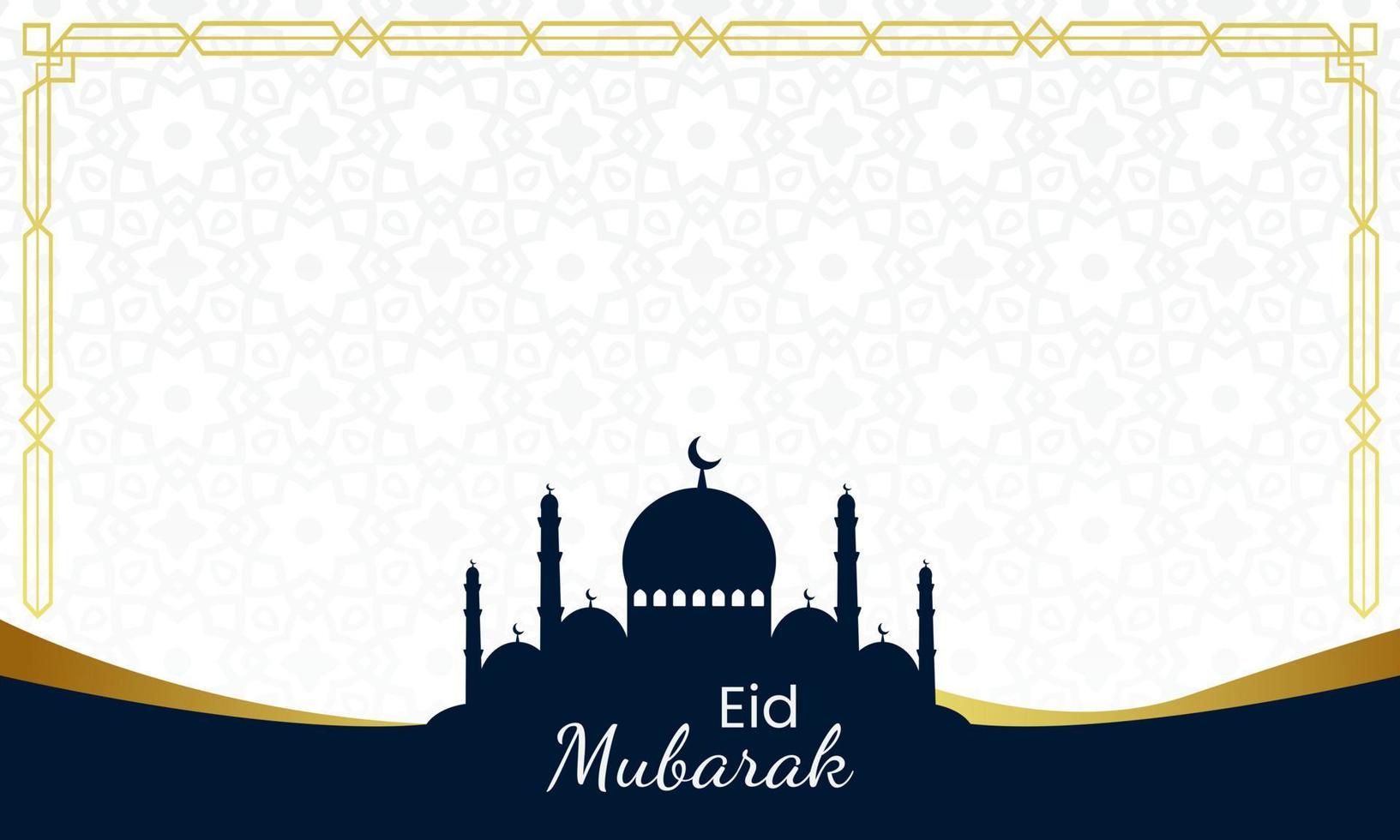 diseño simple y elegante de eid fitri mubarak para saludos vector