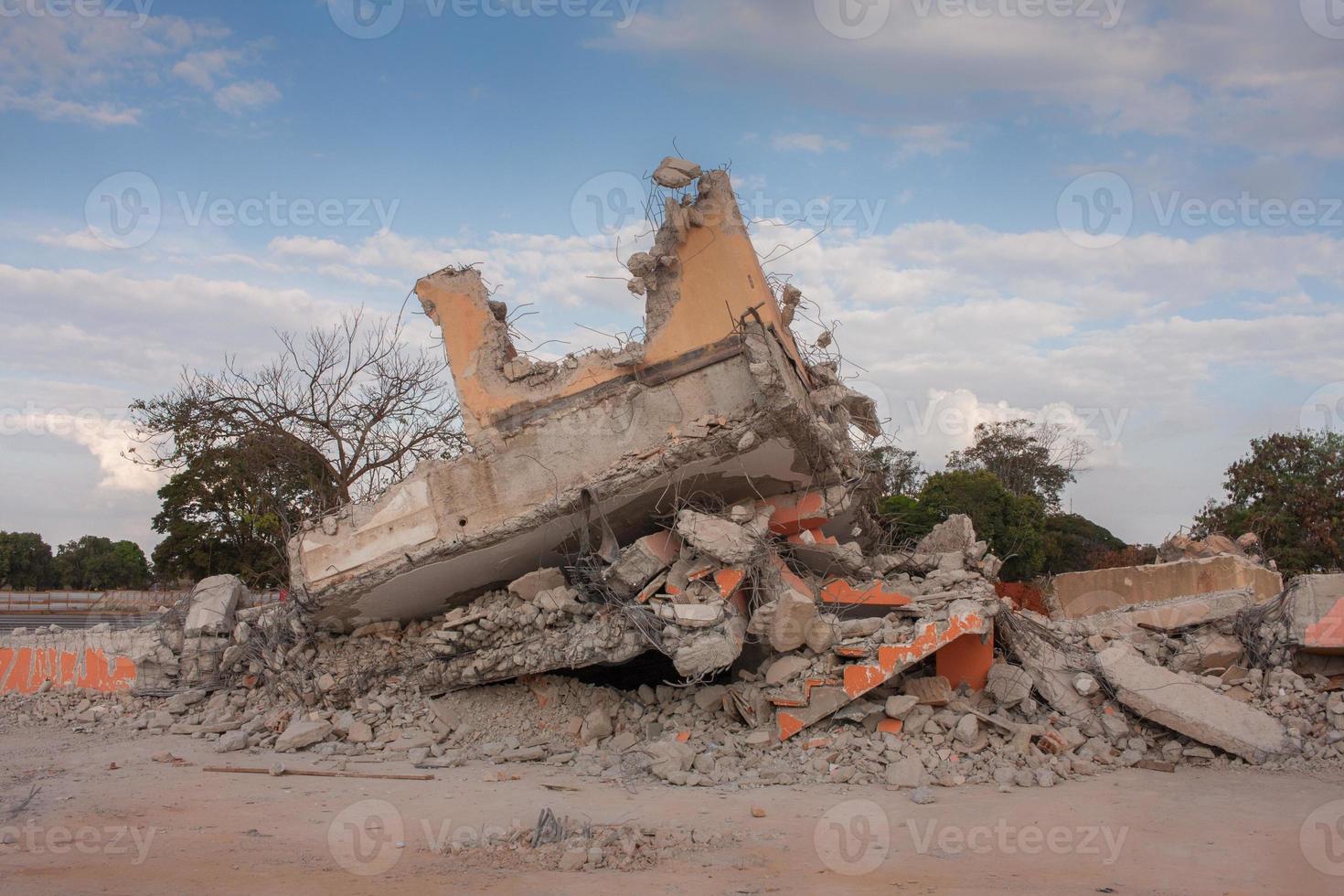The concrete rubble remains of a building that was demolished to make room for new apartments in the Northwest section of Brasilia, known as Noroeste photo