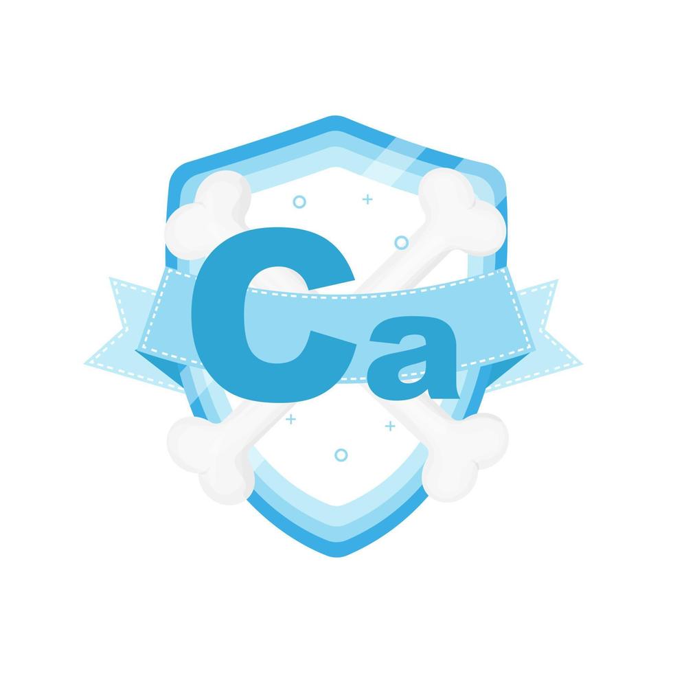 Calcium protection icon vector concept illustration on white background.